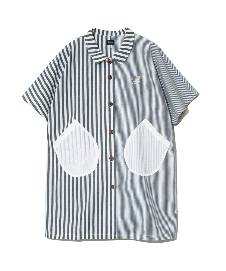 go slow caravan(ゴースローキャラバン) |ストライプ/チェックドルマンオーバーシャツワンピース (WOMENS)