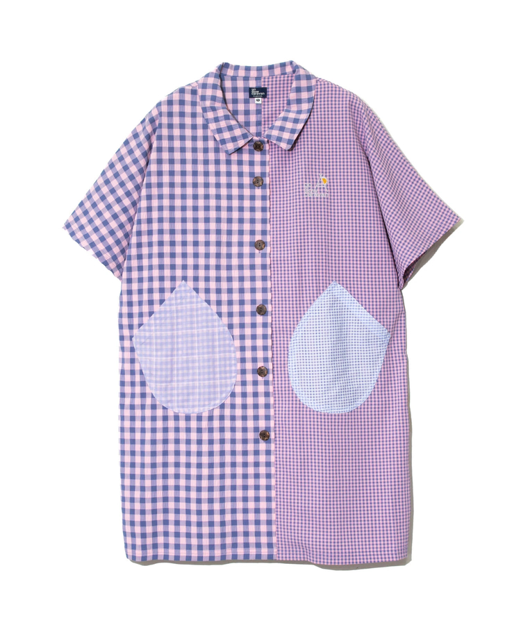 go slow caravan(ゴースローキャラバン) |ストライプ/チェックドルマンオーバーシャツワンピース (WOMENS)