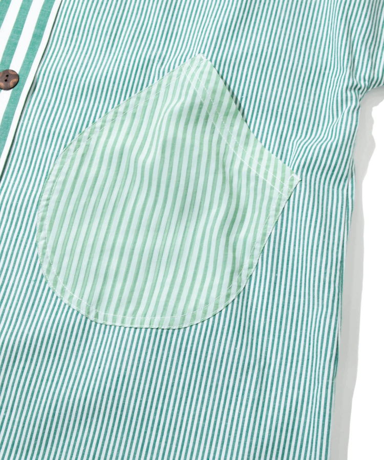 go slow caravan(ゴースローキャラバン) |ストライプ/チェックドルマンオーバーシャツワンピース (WOMENS)