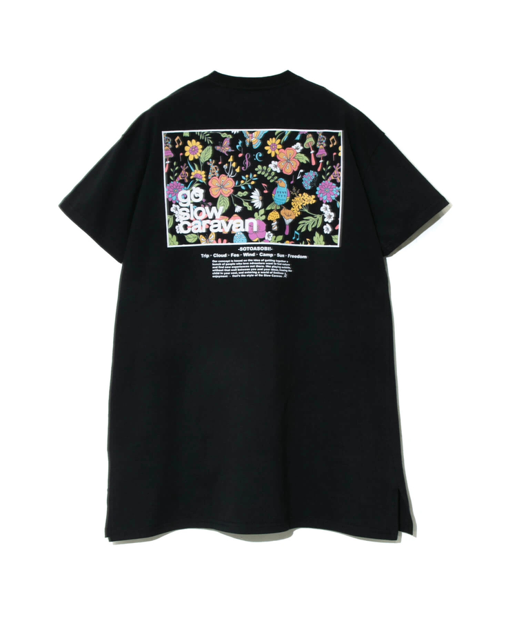 go slow caravan(ゴースローキャラバン) |USA/CスクエアLOGOバックプリントチュニック (WOMENS)