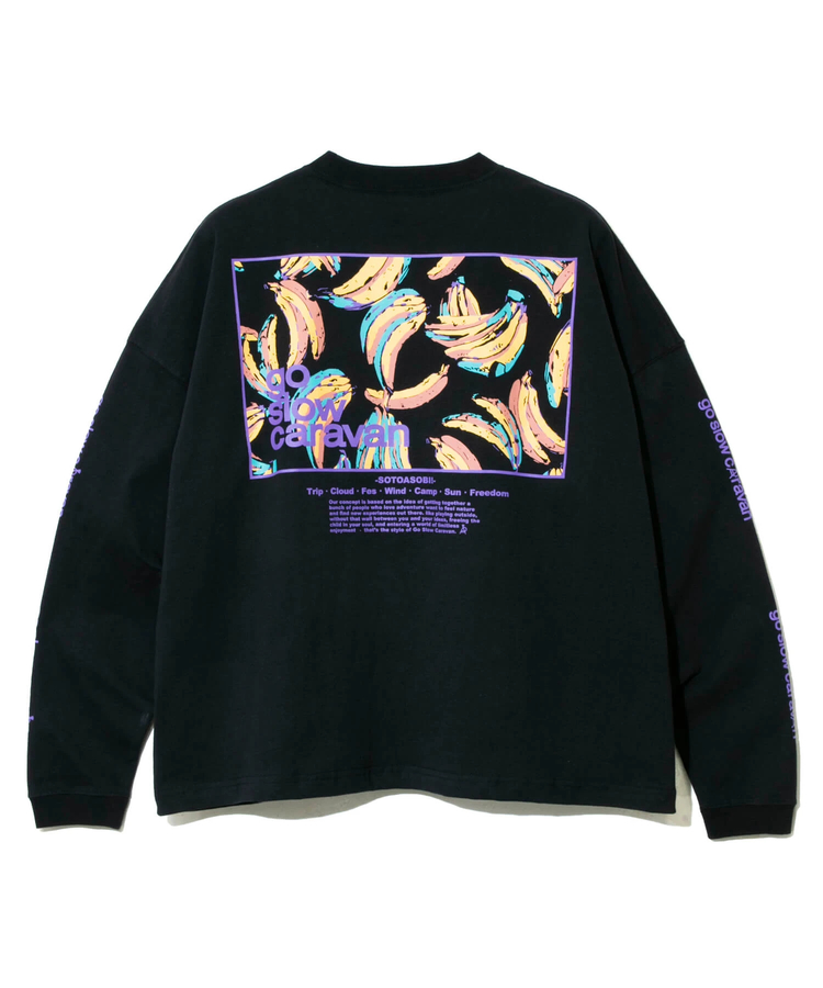 go slow caravan(ゴースローキャラバン) |USA/CスクエアLOGOバックプリントミドルTEE (WOMENS)