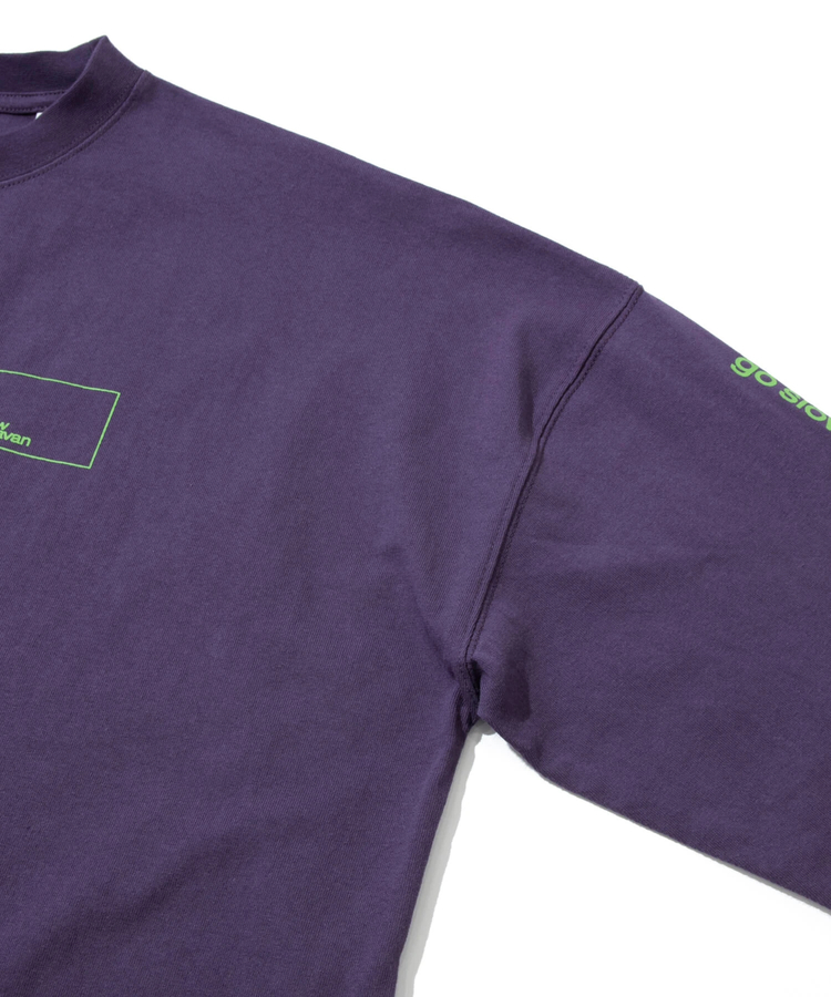 go slow caravan(ゴースローキャラバン) |USA/CスクエアLOGOバックプリントミドルTEE (WOMENS)