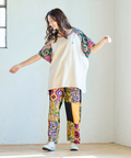 go slow caravan(ゴースローキャラバン) |総柄切替ポンチョTEE (WOMENS)
