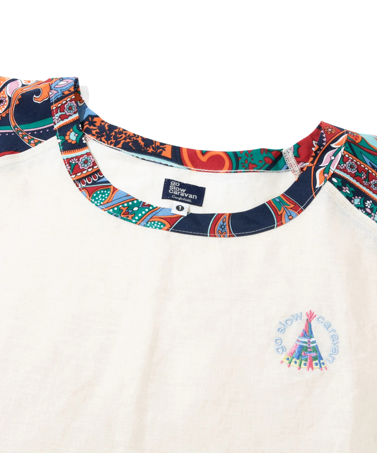 go slow caravan(ゴースローキャラバン) |総柄切替ポンチョTEE (WOMENS)