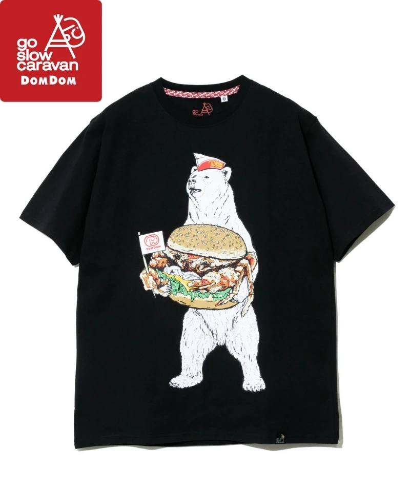 2025春夏新作 ゴースローキャラバン go slow caravan DOMDOM Tシャツ 半袖 ドムドム 味噌ピーチキンバーガー ゾウ BIG Tシャツ 象 メンズ レディース 341963 go slow caravan 2025春夏新作 ゴースローキャラバン DOMDOM T