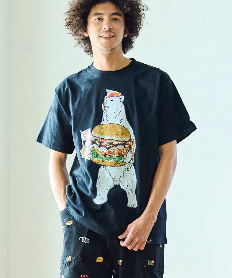 go slow caravan(ゴースローキャラバン) |【DOMDOM×GSC】USA/CカニバーガークマTEE (MENS/WOMENS)