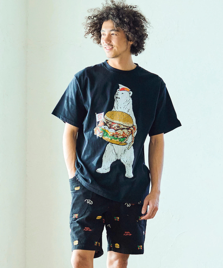 go slow caravan(ゴースローキャラバン) |【DOMDOM×GSC】USA/CカニバーガークマTEE (MENS/WOMENS)