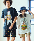 go slow caravan(ゴースローキャラバン) |【DOMDOM×GSC】USA/CカニバーガークマTEE (MENS/WOMENS)