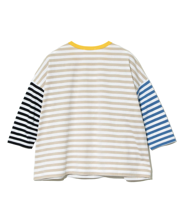 go slow caravan(ゴースローキャラバン) |CUBE SUGAR/キューブシュガー リサイクル天竺ボーダーstarプリントTEE (WOMENS)