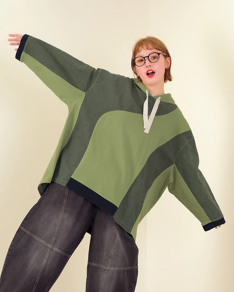 go slow caravan(ゴースローキャラバン) |mililopiulu/ミリロピュール ガーメントダイ切替フーディー (WOMENS)