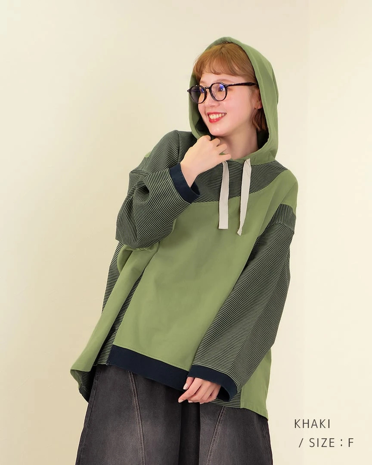 go slow caravan(ゴースローキャラバン) |mililopiulu/ミリロピュール ガーメントダイ切替フーディー (WOMENS)