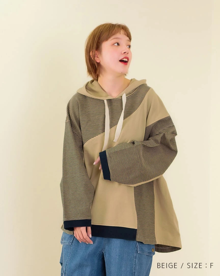 go slow caravan(ゴースローキャラバン) |mililopiulu/ミリロピュール ガーメントダイ切替フーディー (WOMENS)