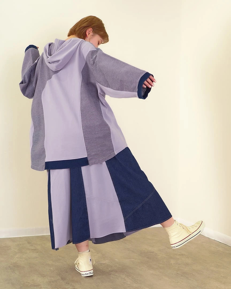 go slow caravan(ゴースローキャラバン) |mililopiulu/ミリロピュール ガーメントダイ切替フーディー (WOMENS)