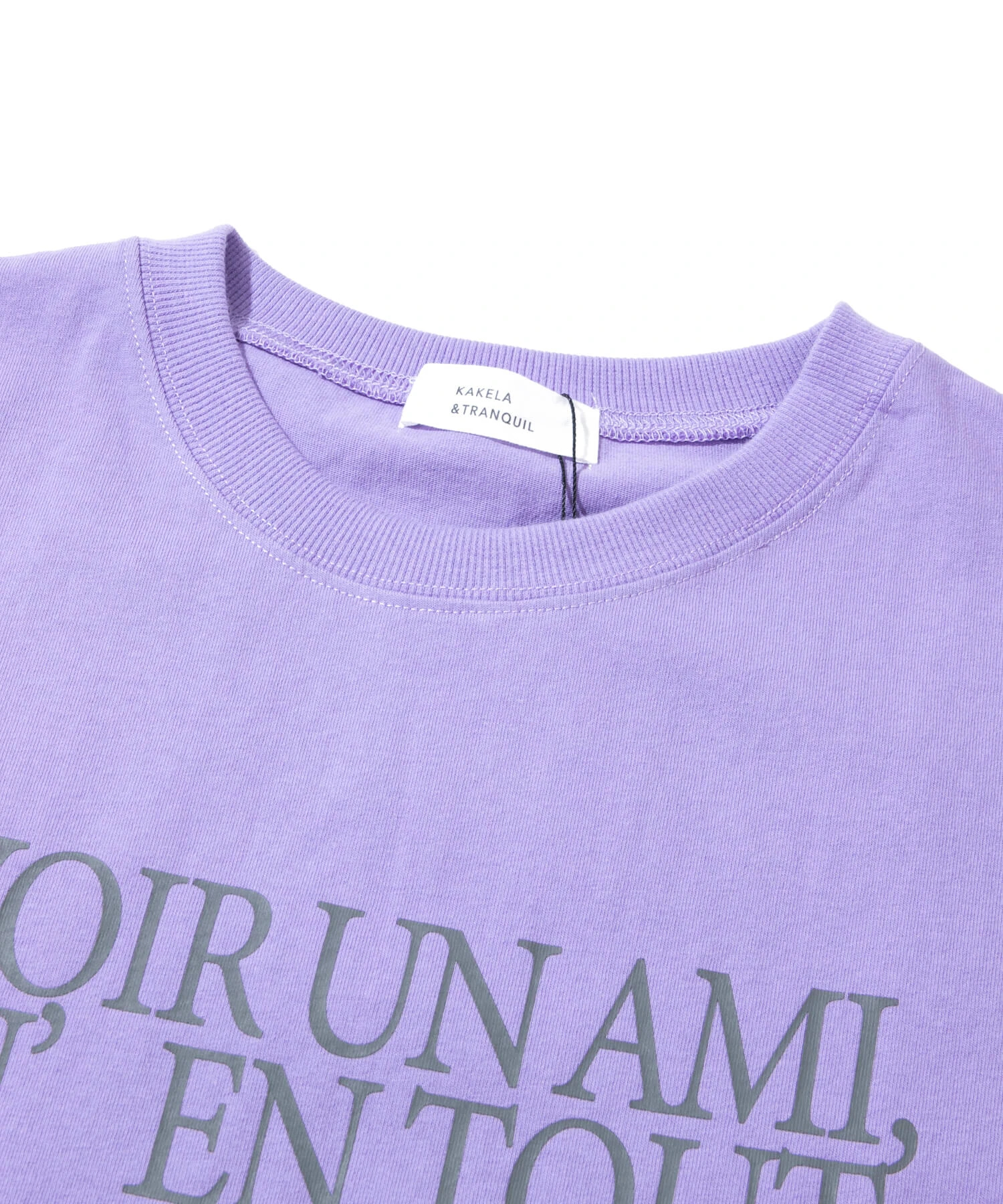 KAKELA&TRANQUIL/カケラ＆トランクイル 16/-天竺ロゴクルーTEE