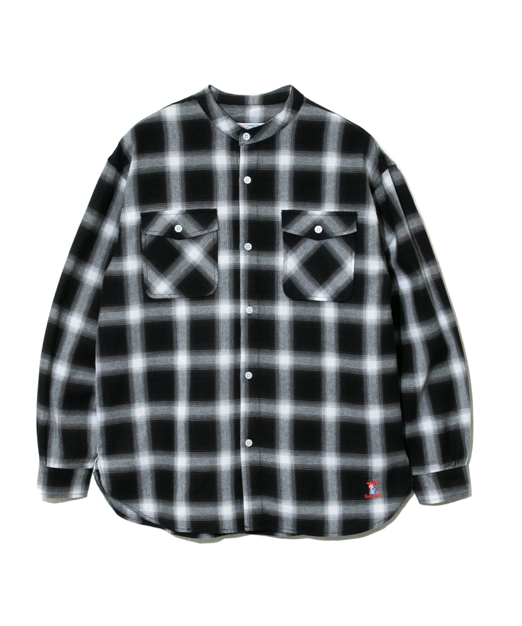 go slow caravan(ゴースローキャラバン) |Buck HIDE/バックハイド チェックバンドカラーシャツ (MENS)
