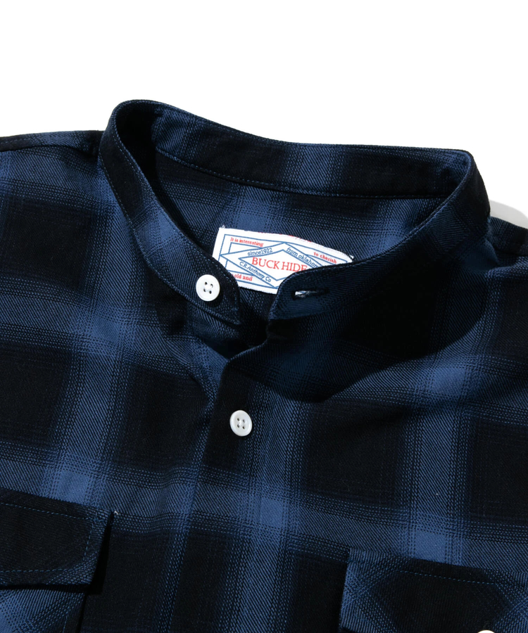 go slow caravan(ゴースローキャラバン) |Buck HIDE/バックハイド チェックバンドカラーシャツ (MENS)