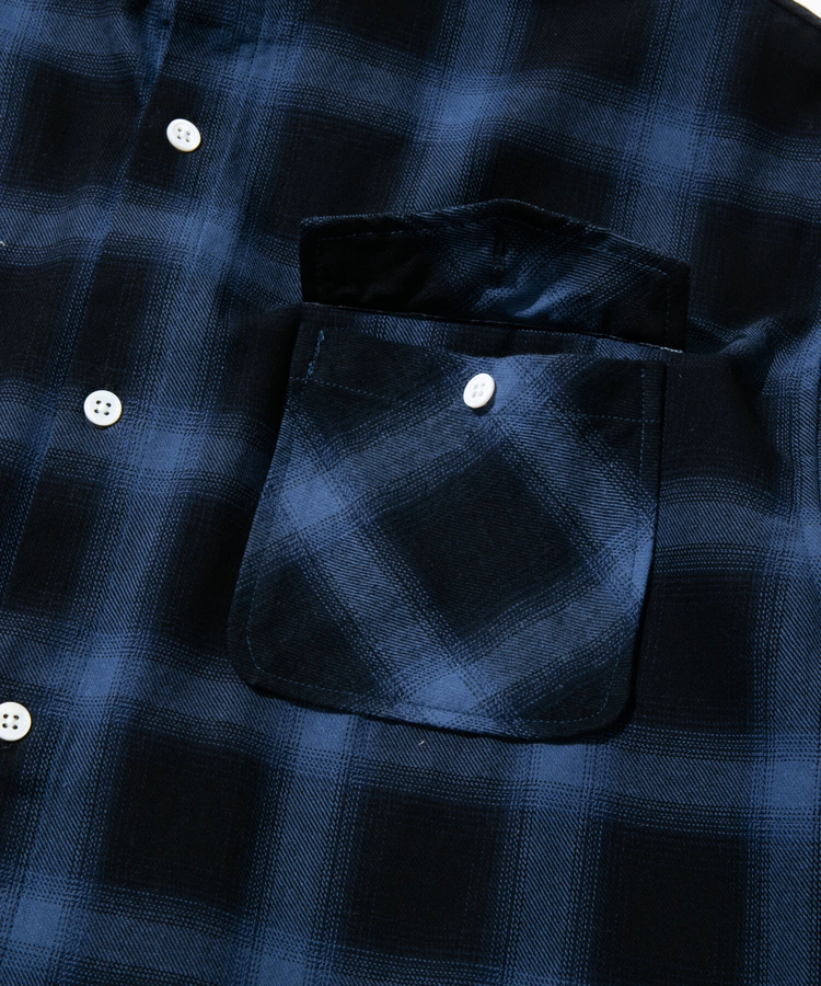 go slow caravan(ゴースローキャラバン) |Buck HIDE/バックハイド チェックバンドカラーシャツ (MENS)