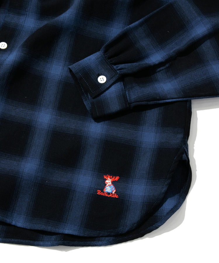 go slow caravan(ゴースローキャラバン) |Buck HIDE/バックハイド チェックバンドカラーシャツ (MENS)