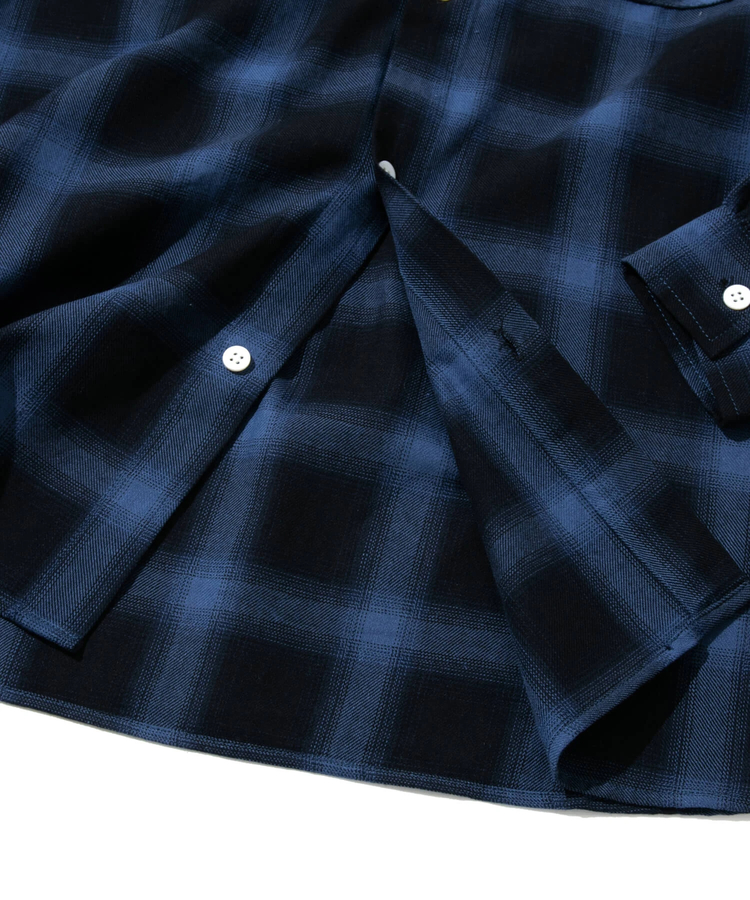 go slow caravan(ゴースローキャラバン) |Buck HIDE/バックハイド チェックバンドカラーシャツ (MENS)