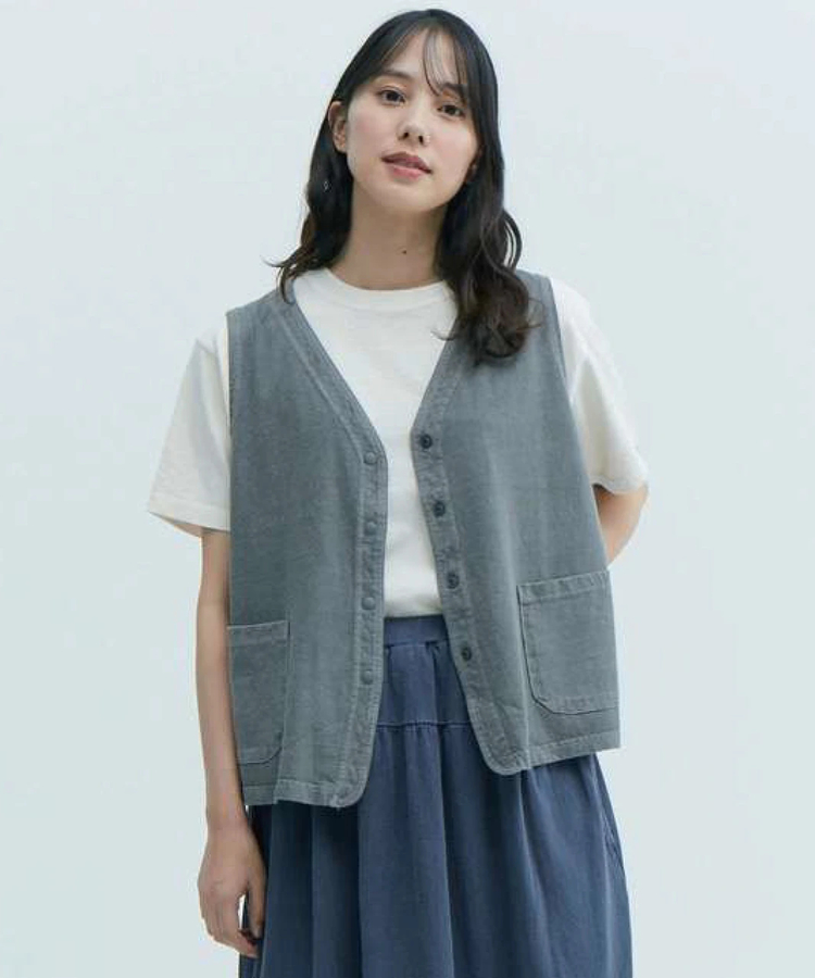 go slow caravan(ゴースローキャラバン) |GOOD ON/グッドオン SNAP TEE VEST (WOMENS)