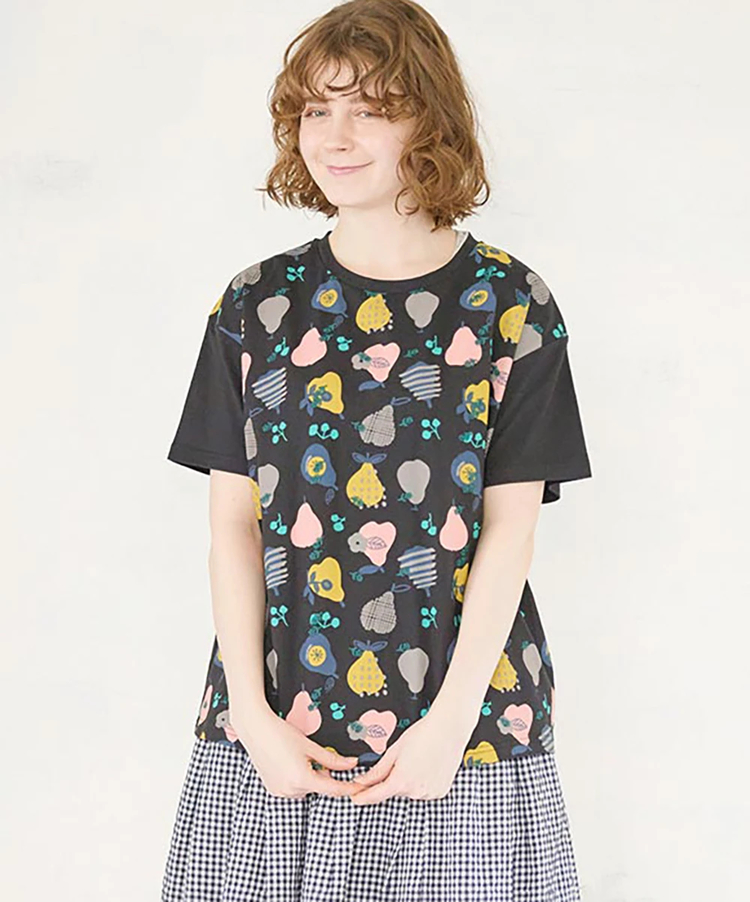 go slow caravan(ゴースローキャラバン) |Emago/イマゴ 洋ナシ刺繍プリントTEE (WOMENS)