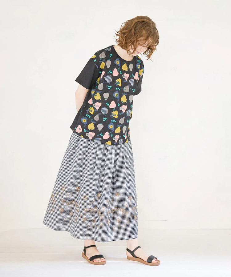 go slow caravan(ゴースローキャラバン) |Emago/イマゴ 洋ナシ刺繍プリントTEE (WOMENS)