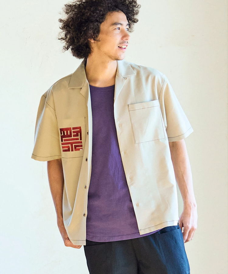 go slow caravan(ゴースローキャラバン) |T/Rストレッチワンポイント刺繍O/Pシャツ (MENS/WOMENS)