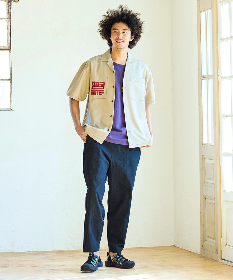 go slow caravan(ゴースローキャラバン) |T/Rストレッチワンポイント刺繍O/Pシャツ (MENS/WOMENS)