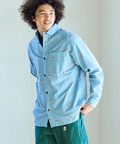 go slow caravan(ゴースローキャラバン) |ラミーコットン総柄プリントショールカラーシャツ (MENS/WOMENS)