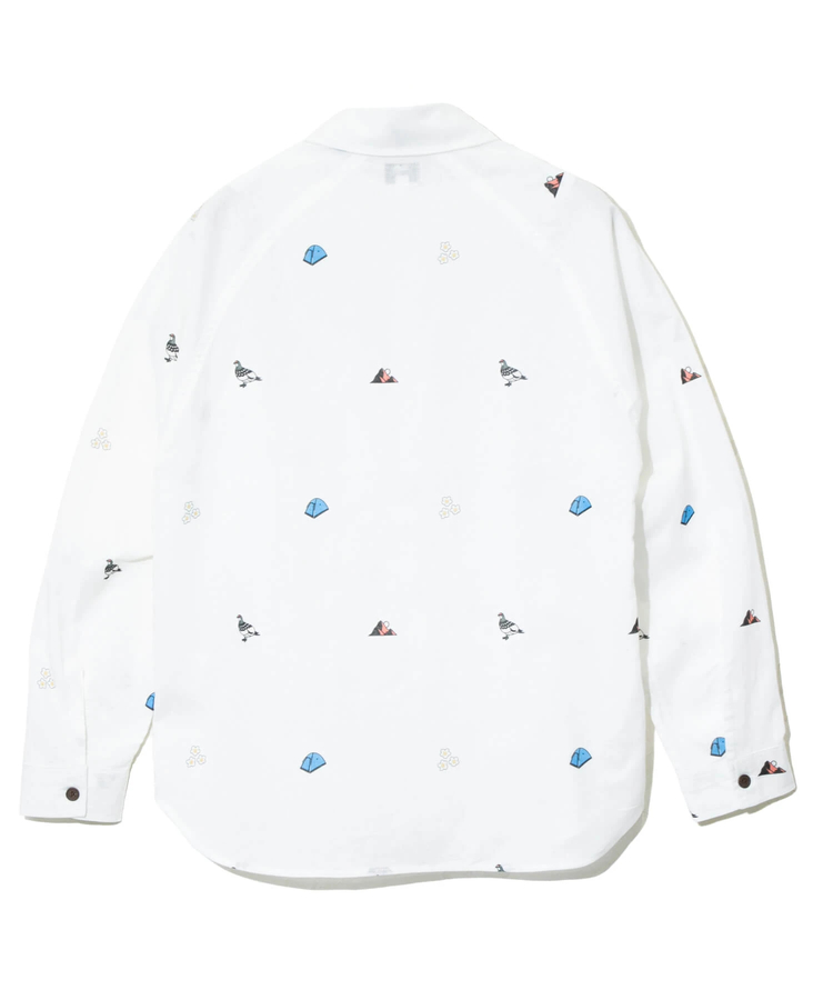 go slow caravan(ゴースローキャラバン) |ラミーコットン総柄プリントショールカラーシャツ (MENS/WOMENS)