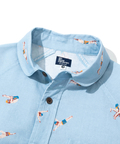 go slow caravan(ゴースローキャラバン) |ラミーコットン総柄プリントショールカラーシャツ (MENS/WOMENS)