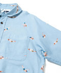 go slow caravan(ゴースローキャラバン) |ラミーコットン総柄プリントショールカラーシャツ (MENS/WOMENS)