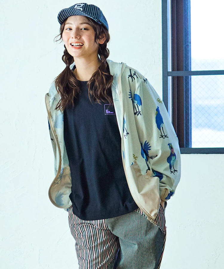 go slow caravan(ゴースローキャラバン) |メッシュ防蚊加工総柄プリントパーカ (MENS/WOMENS)