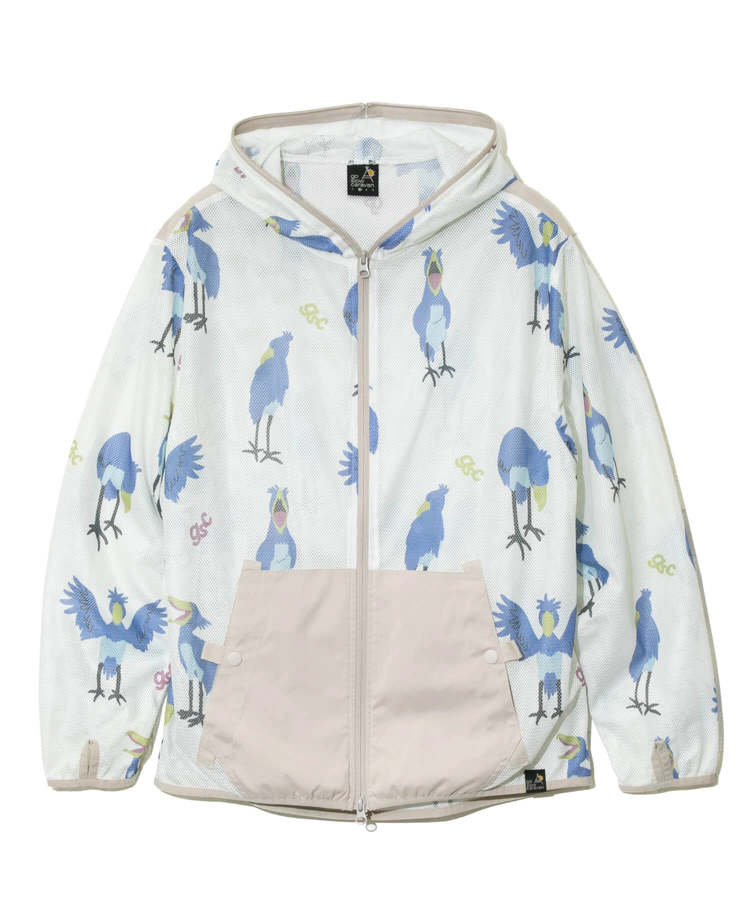 go slow caravan(ゴースローキャラバン) |メッシュ防蚊加工総柄プリントパーカ (MENS/WOMENS)