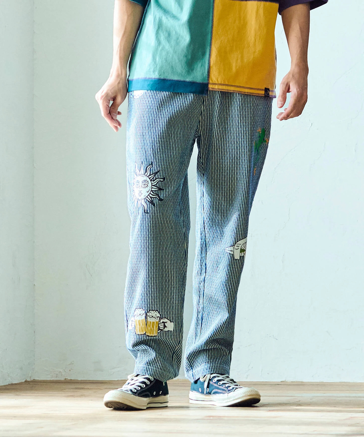 ドイツBW放出品 ヒッコリーストライプコックパンツ54 061211