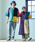 go slow caravan(ゴースローキャラバン) |ヘリンボーン・ヒッコリーストライプ断ち身プリントアンクルパンツ (MENS/WOMENS)