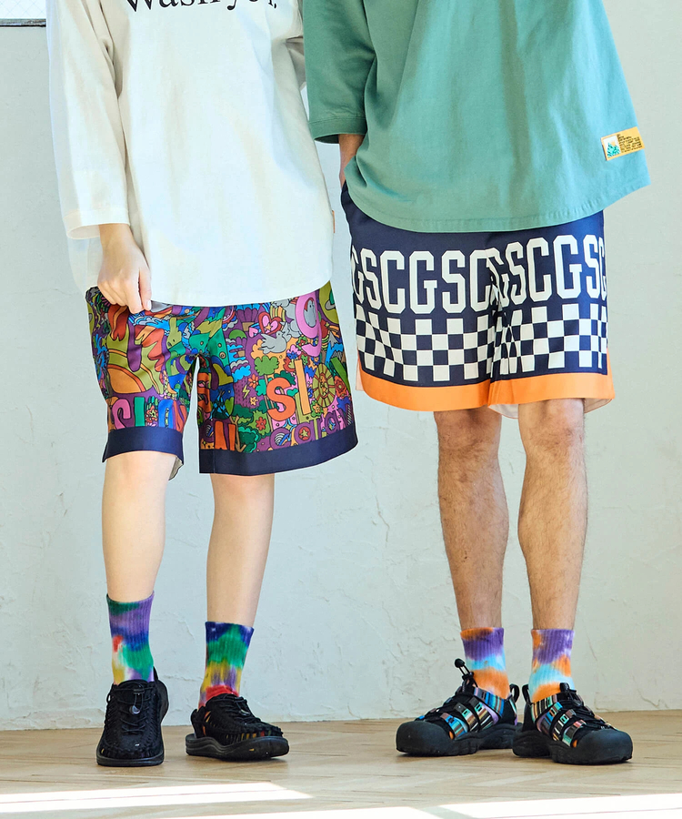 go slow caravan(ゴースローキャラバン) |総柄プリントハッピショーツ (MENS/WOMENS)