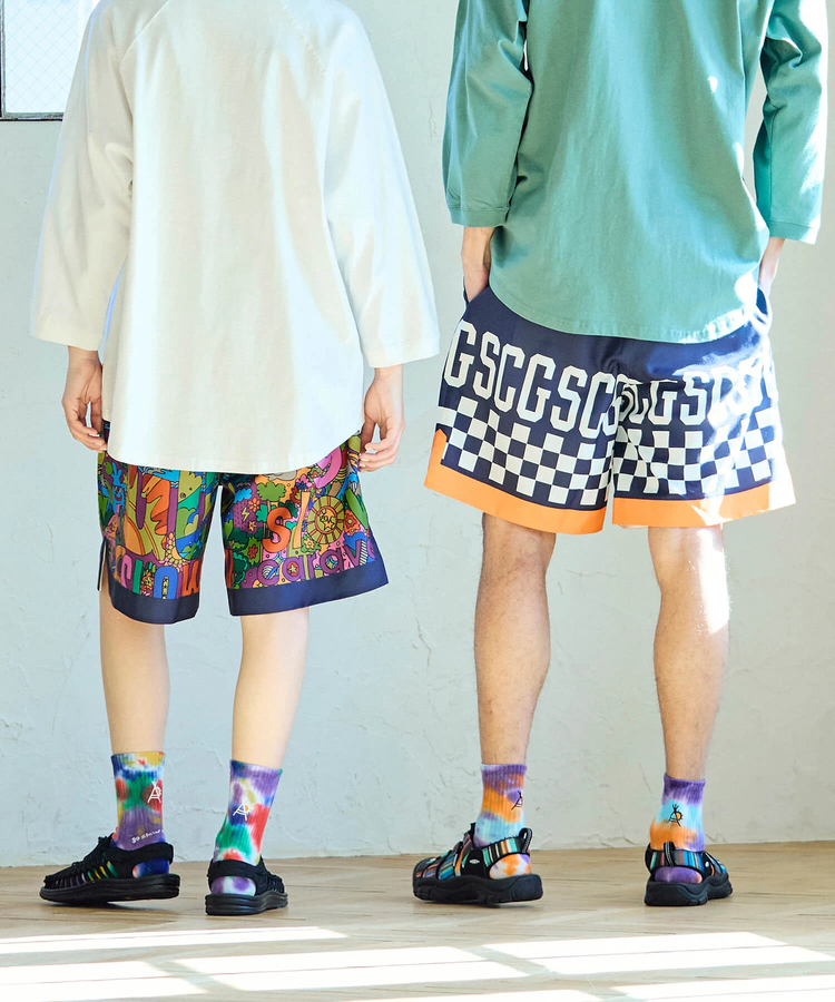 go slow caravan(ゴースローキャラバン) |総柄プリントハッピショーツ (MENS/WOMENS)