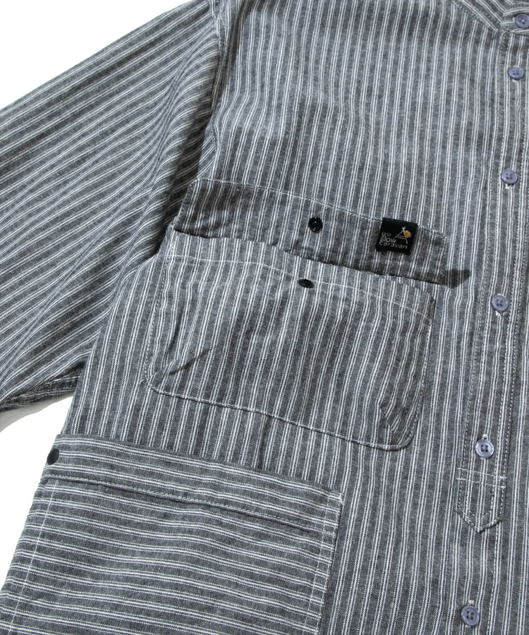 go slow caravan(ゴースローキャラバン) |ストライプシャンブレーユーティリティーシャツ (MENS)