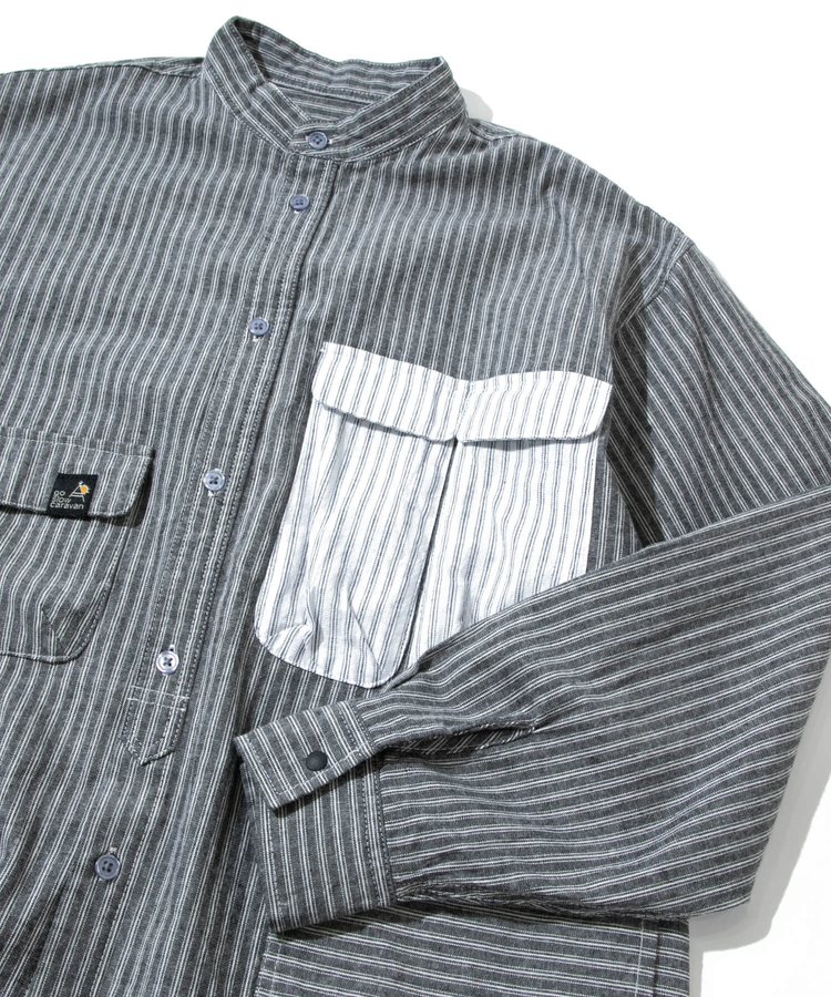 go slow caravan(ゴースローキャラバン) |ストライプシャンブレーユーティリティーシャツ (MENS)