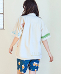 go slow caravan(ゴースローキャラバン) |綿麻色々刺繍&プリントR/Gシャツ (MENS/WOMENS)