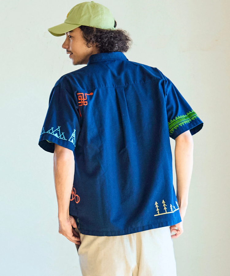 go slow caravan(ゴースローキャラバン) |綿麻色々刺繍&プリントR/Gシャツ (MENS/WOMENS)