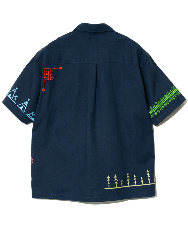go slow caravan(ゴースローキャラバン) |綿麻色々刺繍&プリントR/Gシャツ (MENS/WOMENS)