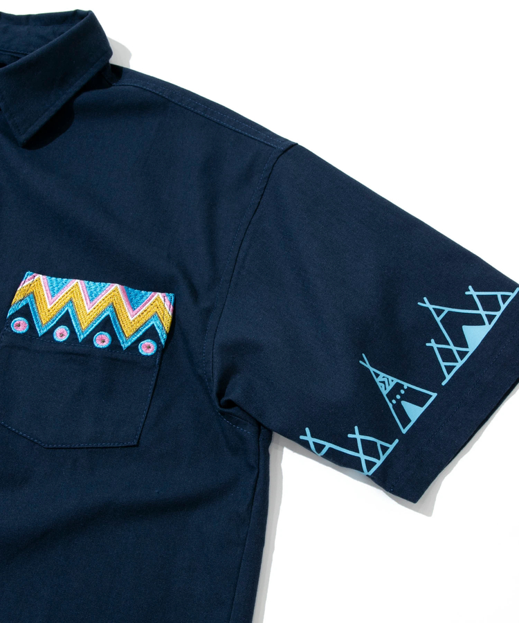 go slow caravan(ゴースローキャラバン) |綿麻色々刺繍&プリントR/Gシャツ (MENS/WOMENS)