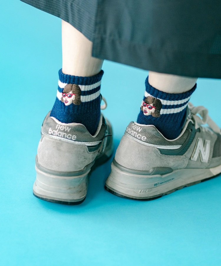 go slow caravan(ゴースローキャラバン) |gym master/ジムマスター ハッピー刺繍ショートソックス (MENS/WOMENS)