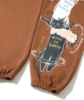go slow caravan(ゴースローキャラバン) |eco lead 裏起毛 地球から連れてこられた猫パンツ (MENS)