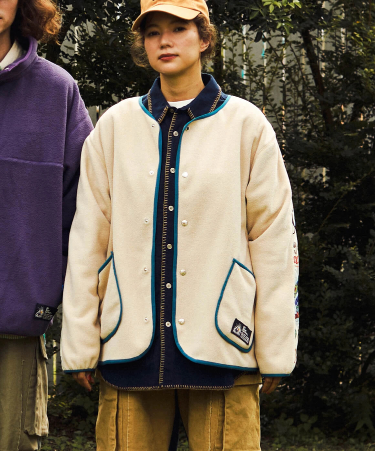 go slow caravan(ゴースローキャラバン) |セパレート中綿キルティングフリーススナップカーディガ (MENS/WOMENS)