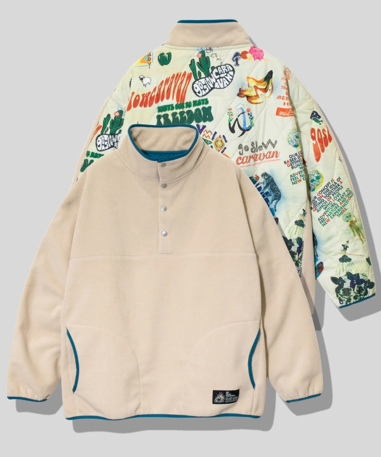 go slow caravan(ゴースローキャラバン) |セパレート中綿キルティングフリーススタンドカラー (MENS/WOMENS)