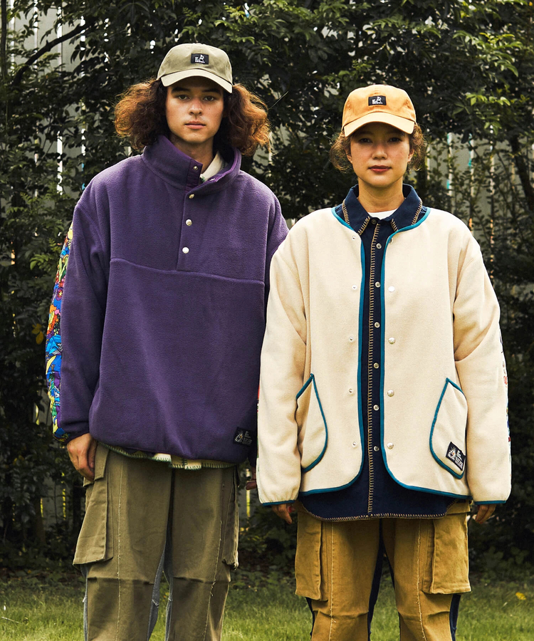 go slow caravan(ゴースローキャラバン) |セパレート中綿キルティングフリーススタンドカラー (MENS/WOMENS)
