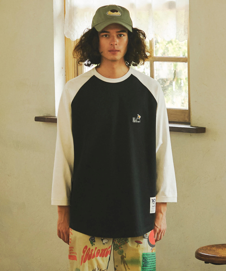 go slow caravan(ゴースローキャラバン) |超ヘビーUSA/C 8分袖ゆったりBB TEE (MENS)